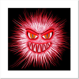 Red monster design or red virus in disguise Posters and Art